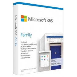 Microsoft 365 Family - (subskrypcja na 12 miesięcy) - ODNOWIENIE - lic. elektroniczna